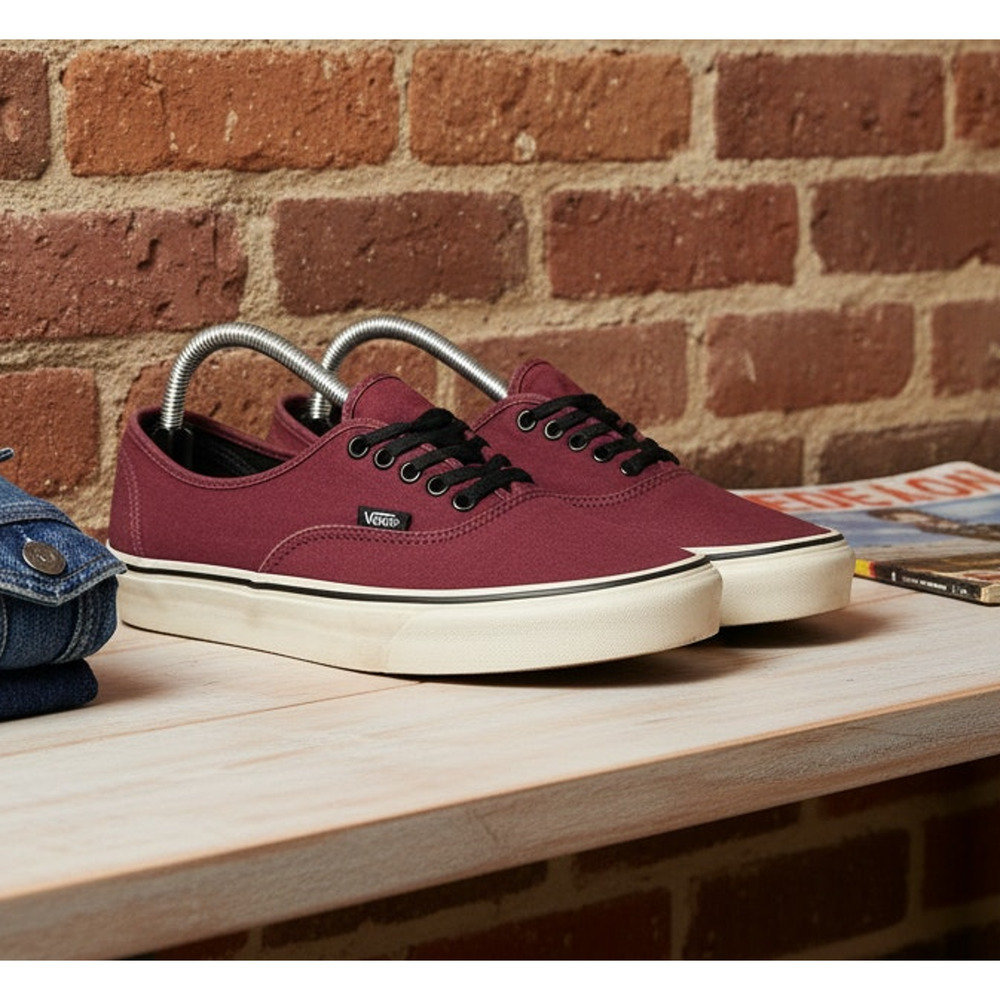 Vans Authentic Sneakers Port Royale‎ Burgundy Low Top Casual Lace Up Unisex